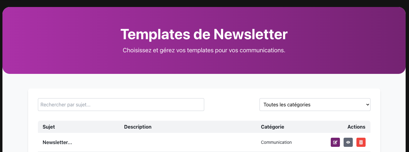 Gestion des modèles